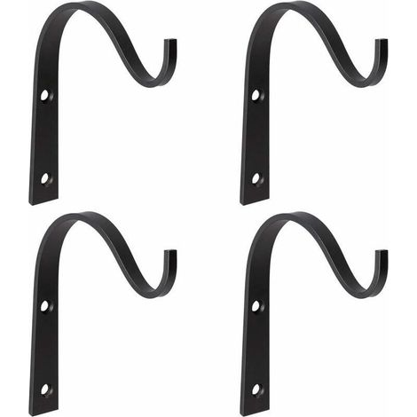 4 Pièces Suspension Murale Crochet Plante, Crochets De Suspension En Fer Forgé, Supports De Panier Suspendu Suspendu En Fer Forgé En Métal Pour Lanterne à Paniers Décor Pour Balcon De Jardin (1/5)
