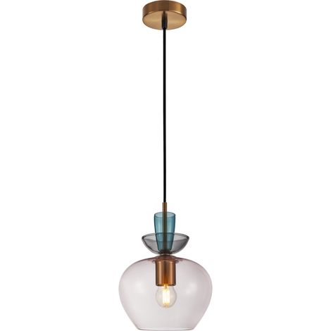 Sospensione Italux Fanda vetro fumé oro E27 40W H100cm (1/2)