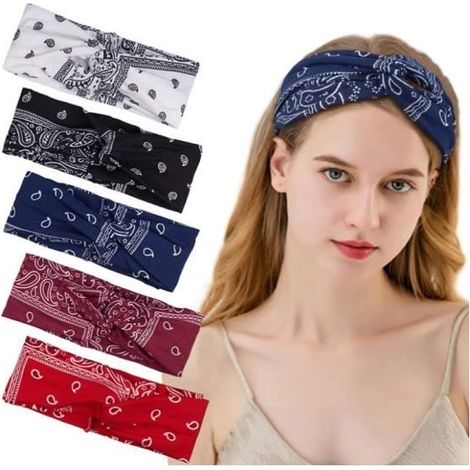 Bandeau Cheveux - Non spécifié - 5 Pièces - Élastique Doux - Accessoires Vintage - Confortable et Extensible (1/4)