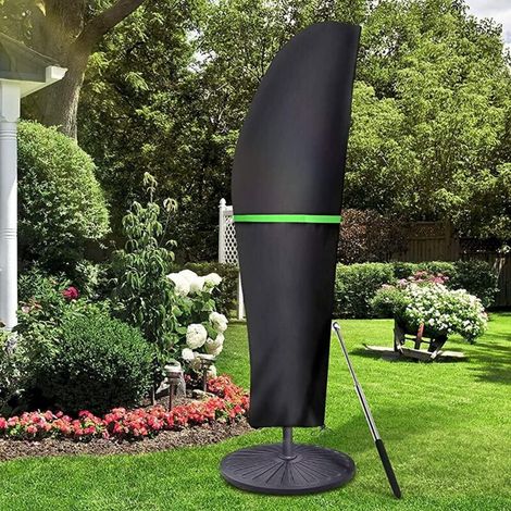 Housse de parasol de jardin - Housse imperméable pour parasol de marché et parasol d'extérieur - Noir - 57 x 48 x 25 cm (1/4)
