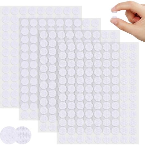432 pastilles auto-adhésives Velcro, pastilles auto-adhésives double face de 10 mm, pastilles adhésives en nylon, pastilles auto-adhésives double face pour loisirs créatifs (1/5)
