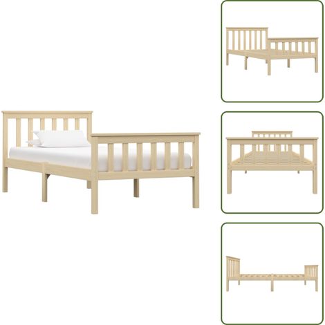 Giroletto in legno - vidaXL Giroletto senza Materasso Naturale 100x200 cm in Legno di Pino - Letto moderno