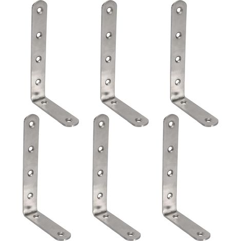 6 Pièces 125X75mm en Forme de L en Acier Inoxydable étagère D'Angle Support en Angle (1/5)