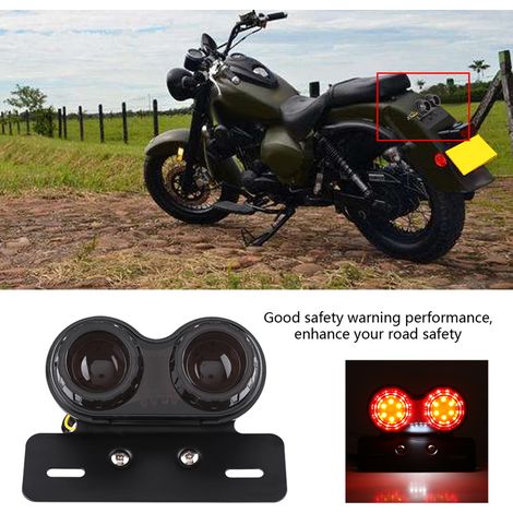 Feux arrière, indicateurs de freinage et clignotants à LED pour moto, adaptés à un style course café personnalisé, avec feux rouges. (1/5)
