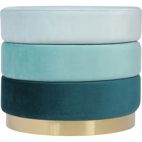 Pouf di design Matilda in velluto blu e oro (1/3)