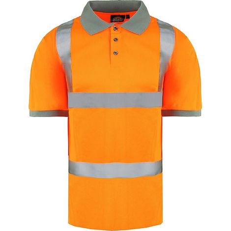 Dickies High Visibility Mens Orange Safety Polo Shirt (XXL)