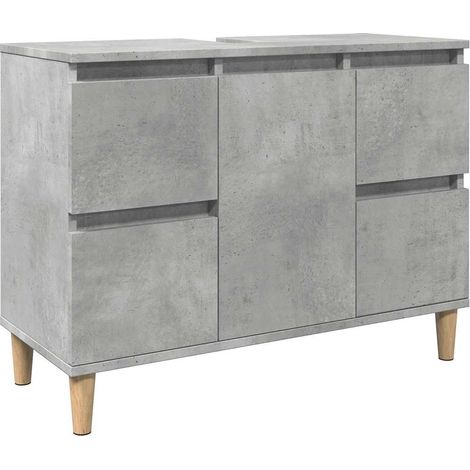 Meuble d'évier gris béton 80x33x60 cm bois d'ingénierie