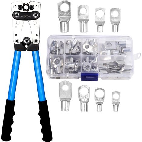 Freosen – Pince à sertir pour cosses de batterie 6-50 mm² – Acier carbone – 60 pièces en cuivre – Conception ergonomique pour confort d'utilisation