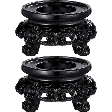 Socle Porte-boule de Cristal en Résine Légère et Silencieuse, Base Creuse Élégante pour Décoration de Bureau et Maison, Lot de 2 Pièces (1/5)