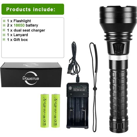 (XHP360 C) Lampe torche de plongée XHP360 puissante de 10 000 lm, étanche IPX8, lampe sous-marine professionnelle pour la plongée sous-marine, étanche jusqu'à 1 000 m, LED haute puissance (1/5)