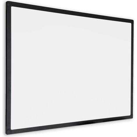 Pizarra blanca con marco negro - Esmaltada - Magnética - 100x180 cm