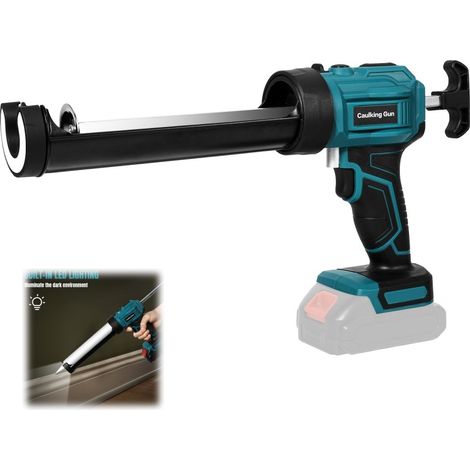 Pistolet à colle, Pistolet à mastic électrique 21 V, Lampe LED, Réglable 4 vitesses, Pistolet cartouche anti-goutte, pour scellage (1/5)