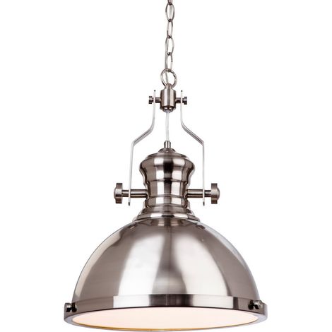 Firstlight Albion - Suspension de plafond à 1 ampoule en acier brossé, E27