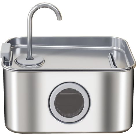 3.2L Cat Water Fountain for Drinking, Cat Fountain Stainless Steel Visible Water-Level Window, Ultra-Silent Pump (1/5)