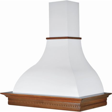 Cappa cucina rustica RAFFAELLO con cornice in legno intarsio cm 90