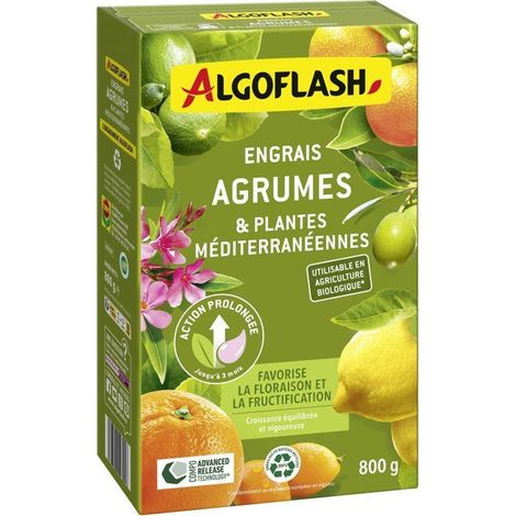 Fertilizzante algoflash per agrumi e piante mediterranee 800g biologico