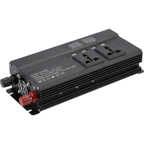 12 V Gleichstrom auf 220–240 V, 1200 W / 3000 W Kfz-Spannungswandler/Wechselrichter mit EU-Stecker (1/5)