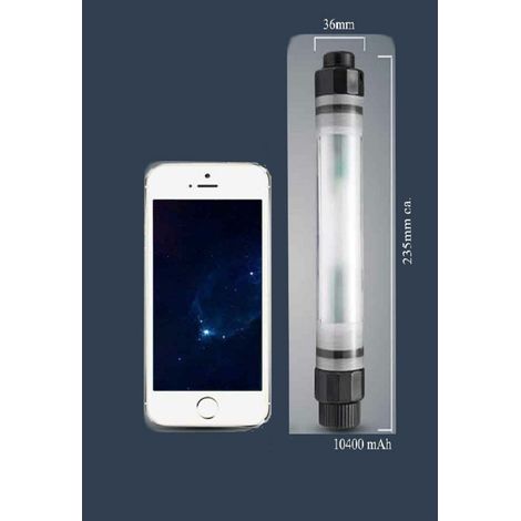TrAdE Shop Traesio - Lanterna Led Torcia Portatile Lampada Emergenza Ricaricabile Usb Powerbank 10400mah - (1/4)