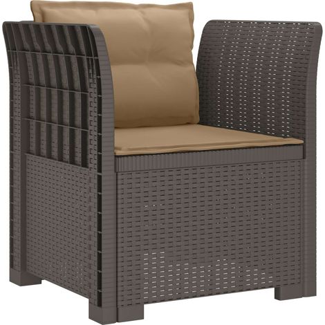 Maison Exclusive - Poltrona a 1 Posto con Cuscini Aspetto Rattan PP Grigio Chiaro (1/5)