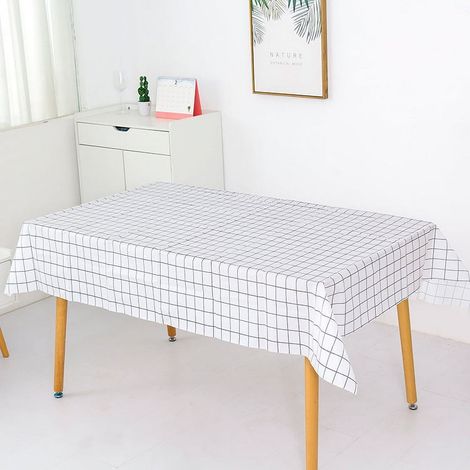 Tablecloth - Rectangle - 137 x 90 cm - Waterproof Oil Proof Vinyl - For Dining Table Buffet Camping - 1 Piece (1/3)
