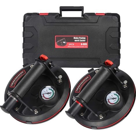 Pompa a vuoto manuale, ventosa in silicone da 20 cm di diametro, portata 200 kg, impugnatura ergonomica, sistema di sgonfiaggio rapido, compatibile con pannelli lisci (1/5)