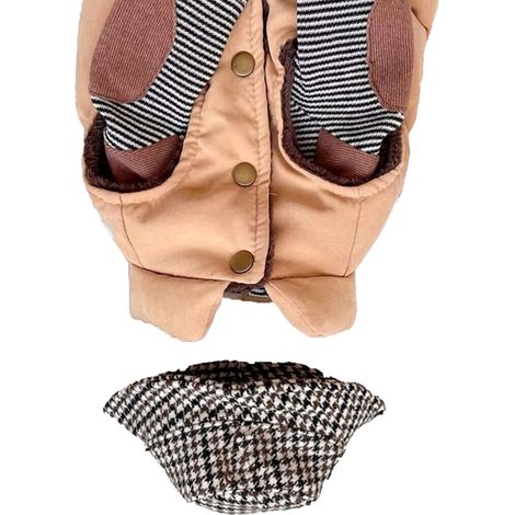 Manteau d'hiver pour chiot, respirant, doux pour la peau, pour chien, temps froid, garde au chaud, veste avec chapeau pour Teddy, Bichons, caniches, kaki, S (1/5)