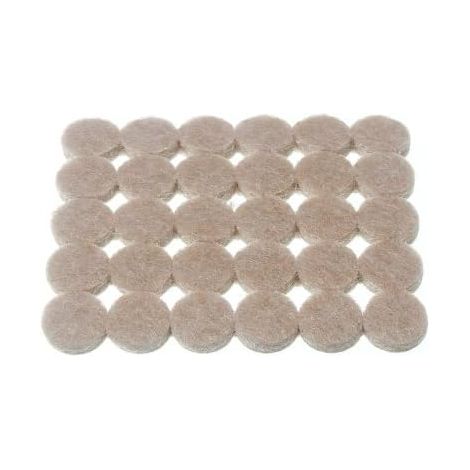1 x 30 patins autocollants ronds en feutre de 12 mm pour protection de meubles (1/2)