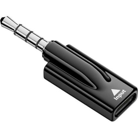 Adaptateur USB-C femelle vers prise casque 3,5 mm mâle/femelle, commutation fluide entre appareils, conception compacte et portable, noir. (1/5)