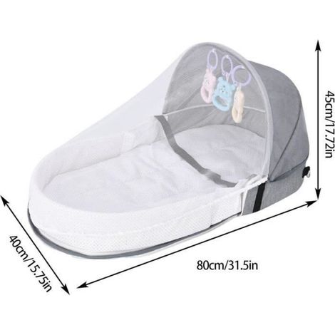 Pliable Camping Couffin BéBé,Lit Bebe Pliable Berceaux,Portatif Petit Lit Parapluie Bebe,Respirant Berceau Naissance avec Net (1/4)