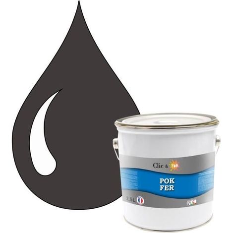 Peinture - POK - Fer Antirouille - Glycérophtalique - 2,5L - Brun gris (1/4)