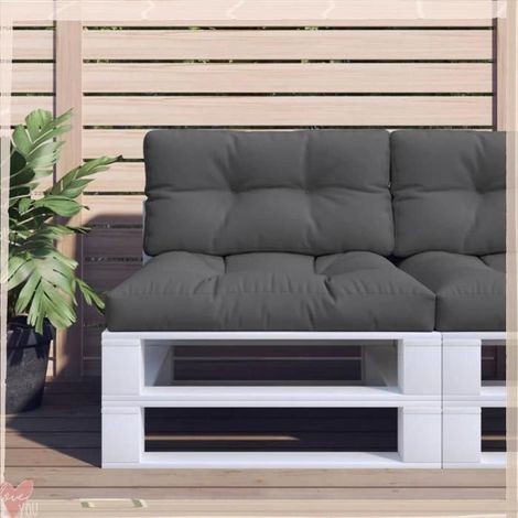 Coussins de palette - VINGVO - 360711 - Lot de 2 - Anthracite - Polyester résistant UV (1/5)
