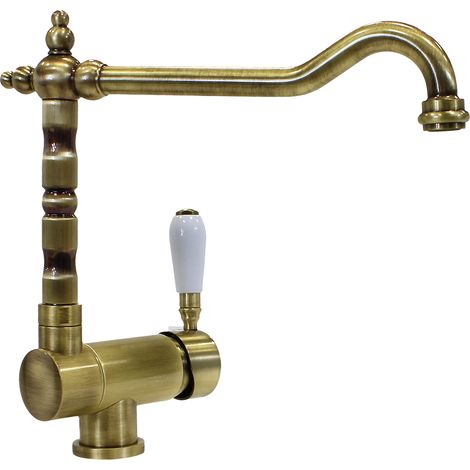 Miscelatore Plados monocomando MIXOLDST "Old Fashion" con canna pieghevole per sottofinestra - Bronzo Anticato