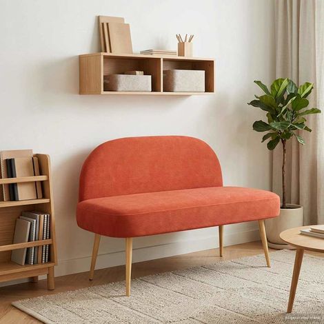 vidaXL Banc rembourré avec dossier Rouge orange 110 x 60 x 76 cm