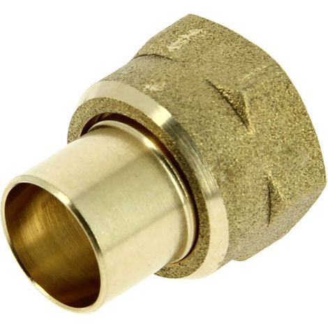Gurtner – Raccord gaz 2 pièces femelle 20x150 – À braser sur tube cuivre Ø14 – Pression maxi 20 bar – Joint de couleur brique