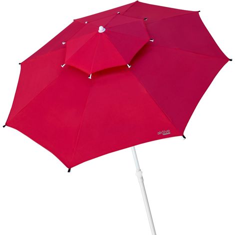 Sombrilla Aktive Beach roja diámetro 280 cm doble techo (1/5)