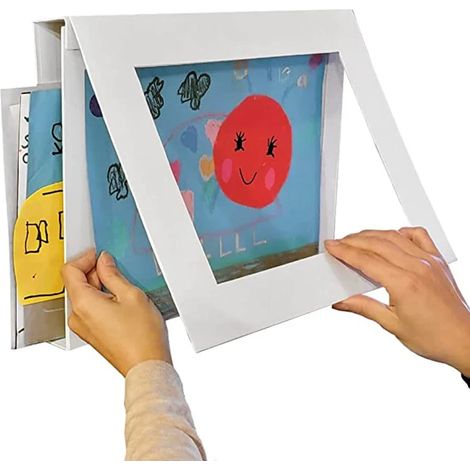 Cadre photo magnétique pour enfants, porte-affiche mural à ouverture frontale, présentoir de dessins et photos, cadre mural réutilisable (1/5)