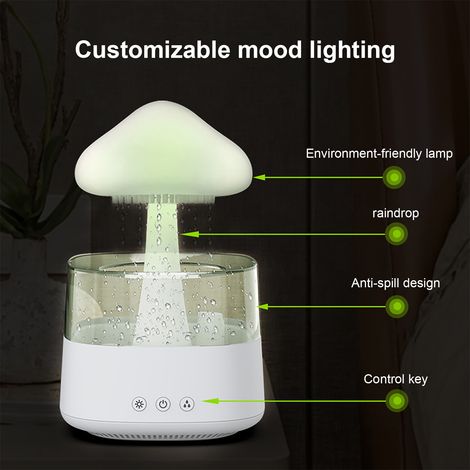 Humidificateur portable effet nuage de pluie, diffuseur d'arômes, cadeau idéal pour chambre d'hôtel ou maison. (1/5)
