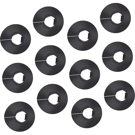 Cache Tuyau Mural Pvc Noir 12 Pièces pour Trous de Canalisation Installation Facile, pour Tuyauterie et Eau, Usage Polyvalent en Intérieur (1/5)