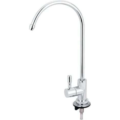 Rubinetto da cucina con comando touch da 1/4" per osmosi inversa - Collo d'oca con filtro per acqua potabile e attacco rapido,