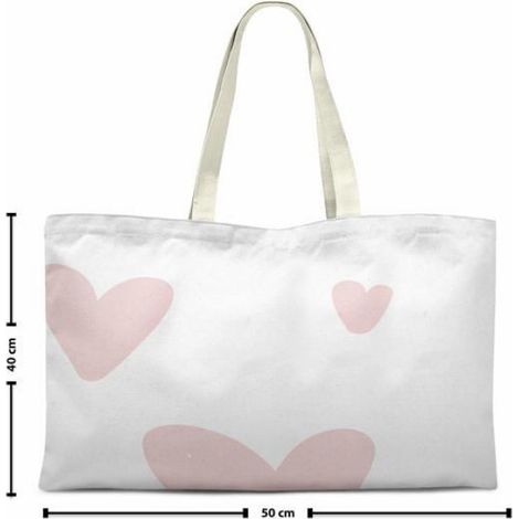 Sac Shopping - Coton - 70 x 50 cm - Porté Épaule - Rose - 1 Pièce (1/2)
