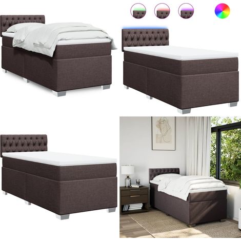 Boxspringbett mit Matratze Dunkelbraun 90x190 cm Stoff - Boxspringbett - Doppelbett - Bettenrahmen - Schlafsystem - Liegekomfort - Home & Living (1/5)