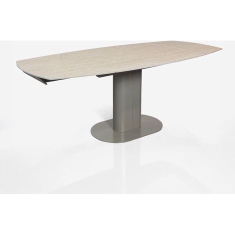 Ausziehbarer Tisch aus Keramik und Stahl 120/150/200x89 Zayn - Beige (1/5)