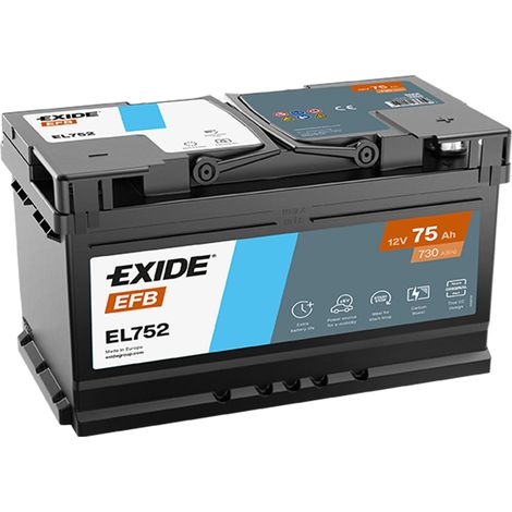 BATTERIE EXIDE EFB LB4 12V 75AH 730A 315X175X175 +D EL752 (1/2)