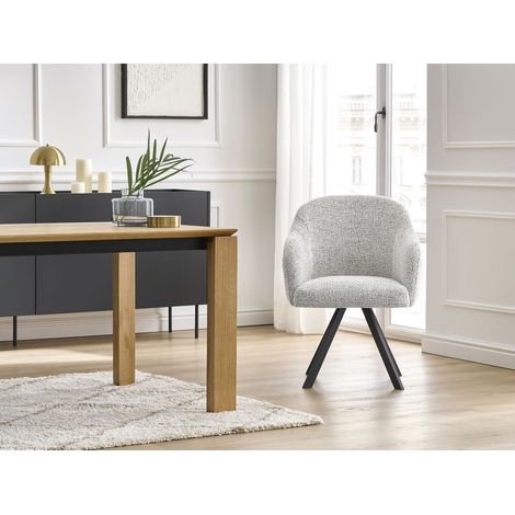 BOBOCHIC - Chaise SOPHIE tissu chiné et pieds étoile   Gris clair (1/5)
