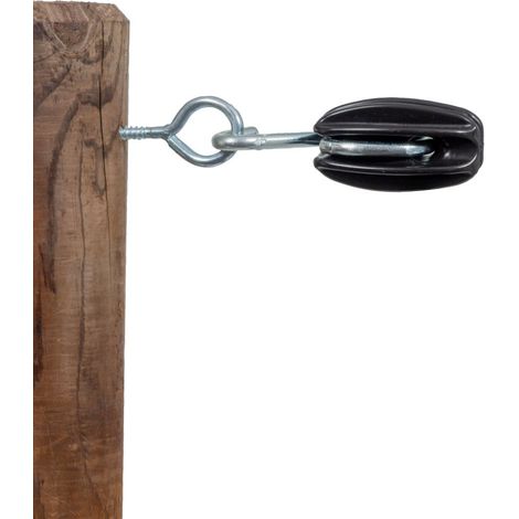 Isolatore di testa 5 pezzi: Isolatore di testa nero con gancio e bullone a occhiello confezione da 5 o 30 pezzi