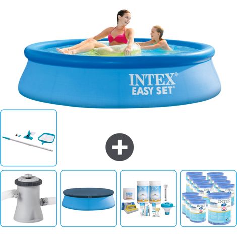 Intex runder aufblasbarer Easy Set-Schwimmpool – 244 x 61 cm – Blau – Inklusive Zubehör CB21 (1/5)