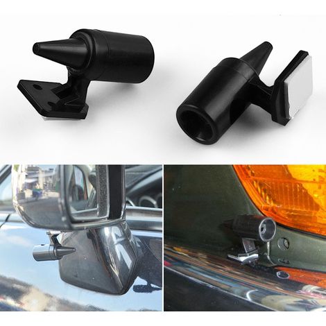 Car modification, outdoor travel animal deterrent warning device, adhesive whistle deer scare kit - black (pair pack) (1/4)
