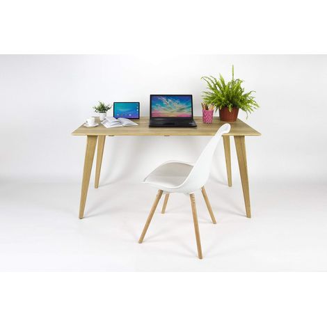 Bureau en bois de chene massif - bureau d'ordinateur - bureau en bois - bureau de bureau - bureau sur mesure - bureau de bureau - 132 x 65 x 72h (1/4)