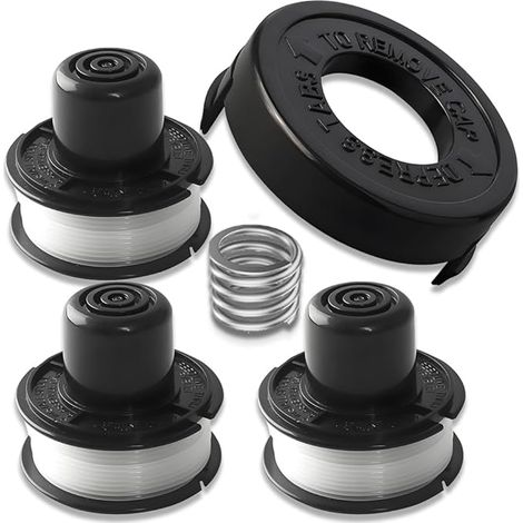 Bobine de Rechange pour Tondeuse Compatible avec Modèles Black & Decker GL250 GL310 GL360 - Kit 3 Bobines + 1 Capuchon + 1 Ressort (1/5)