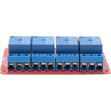 Module Relais Optocouplé 4 Canaux, Carte Déclenchement Haut/Bas Niveau 5V/12V/24V (24V) (1/5)
